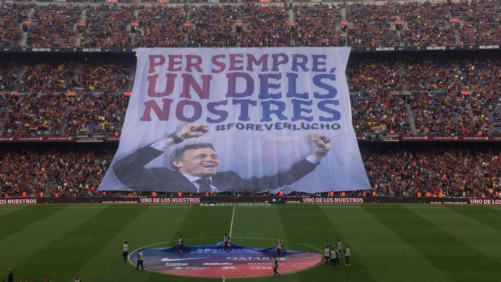تقدیر ویژه هواداران بارسلونا از انریکه (عکس) 