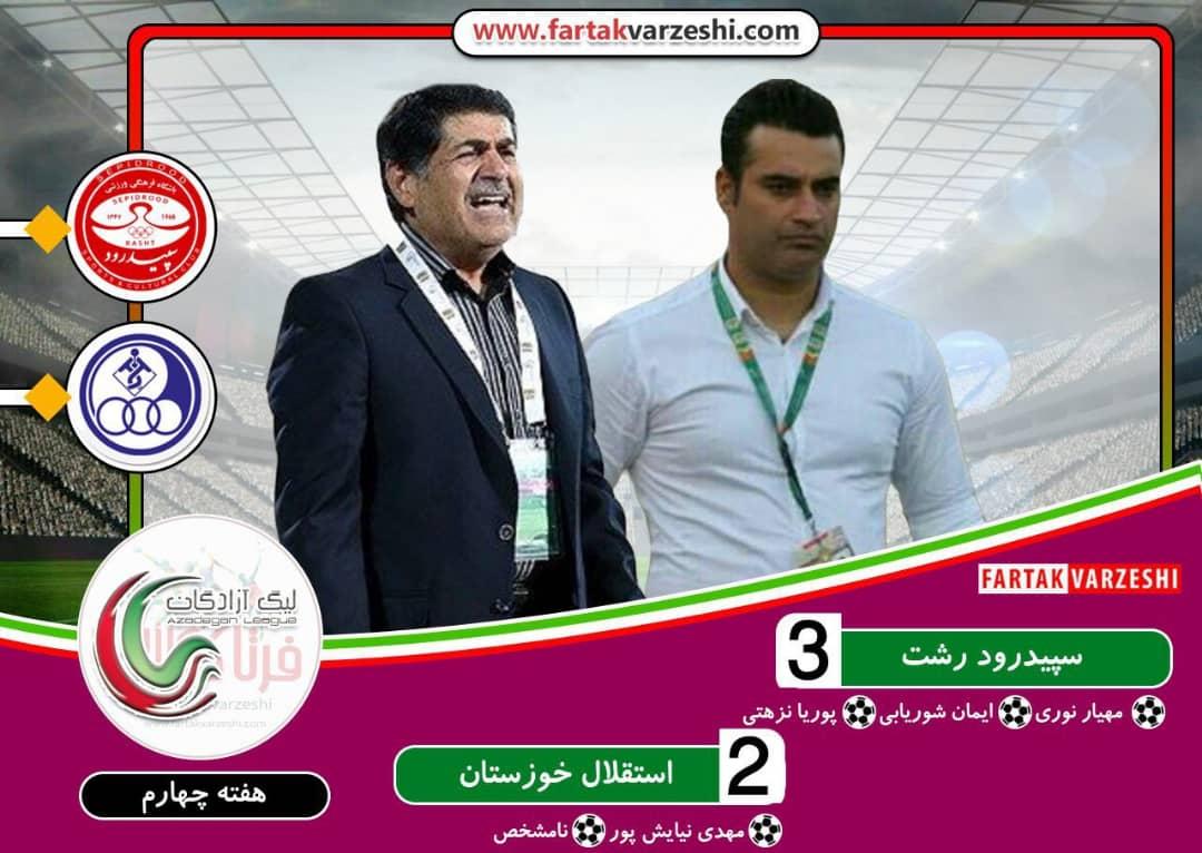 سپیدرود3 -2 استقلال خوزستان؛شاگردان نظرمحمدی پیروز نبرد لیگ برتری‌های سابق/هتریک باقری نیا در شکست
