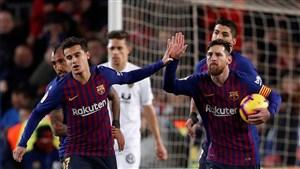 توقف بارسلونا مقابل والنسیا در شب دبل مسی