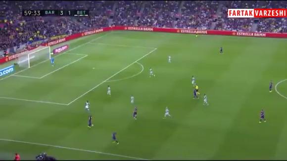 
گل چهارم بارسلونا به رئال بتیس توسط جوردی آلبا