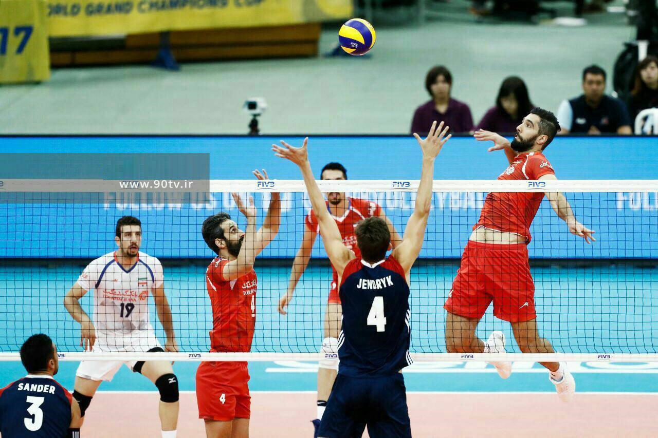 والیبال جام قهرمانان بزرگ جهان 2017 / پیروزی شیرین بازیکنان ایران برابر آمریکا