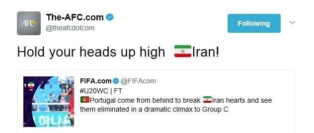 AFC: سرت را بالا بگیر ایران 