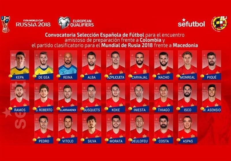 ۲۵ بازیکن به اردوی تیم ملی اسپانیا دعوت شدند 