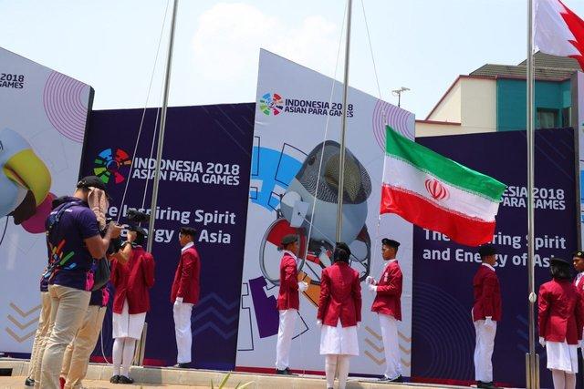بازی‌های پاراآسیایی جاکارتا |پرچم سه رنگ ایران به اهتزاز درآمد