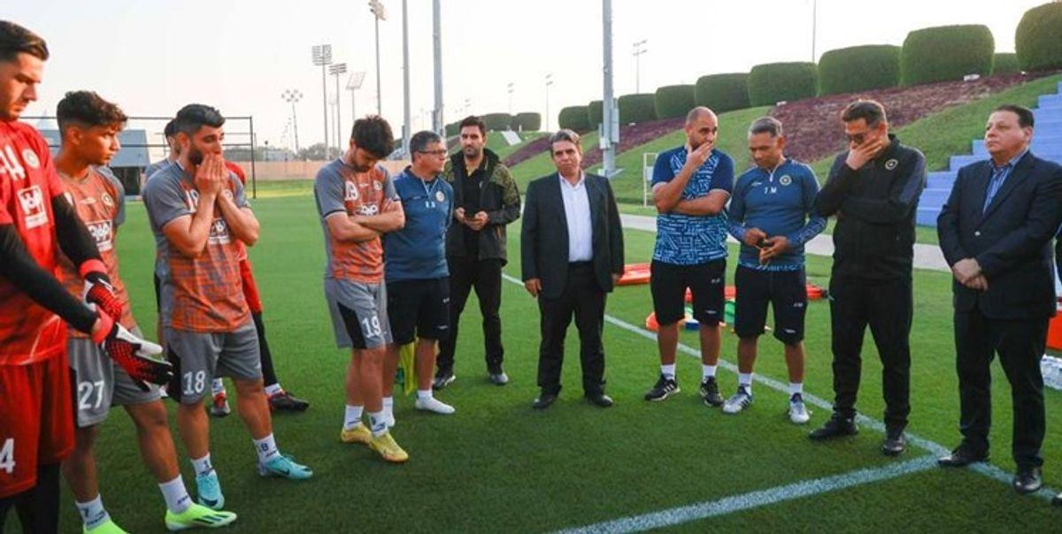 رئیس فدراسیون فوتبال در تمرین سپاهان در قطر حاضر شد