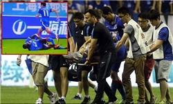 شکستگی فجیع ساق پای مهاجم سابق چلسی در لیگ چین+عکس