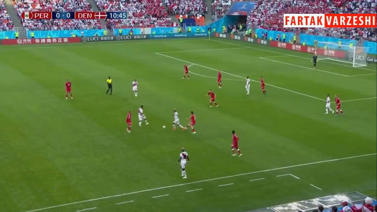 خلاصه بازی پرو 0 - 1 دانمارک(جام‌جهانی 2018 روسیه) + فیلم