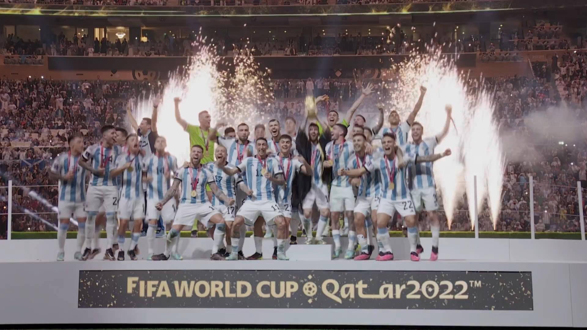 مراسم اهدا جام قهرمانی به تیم ملی آرژانتین + ویدئو
